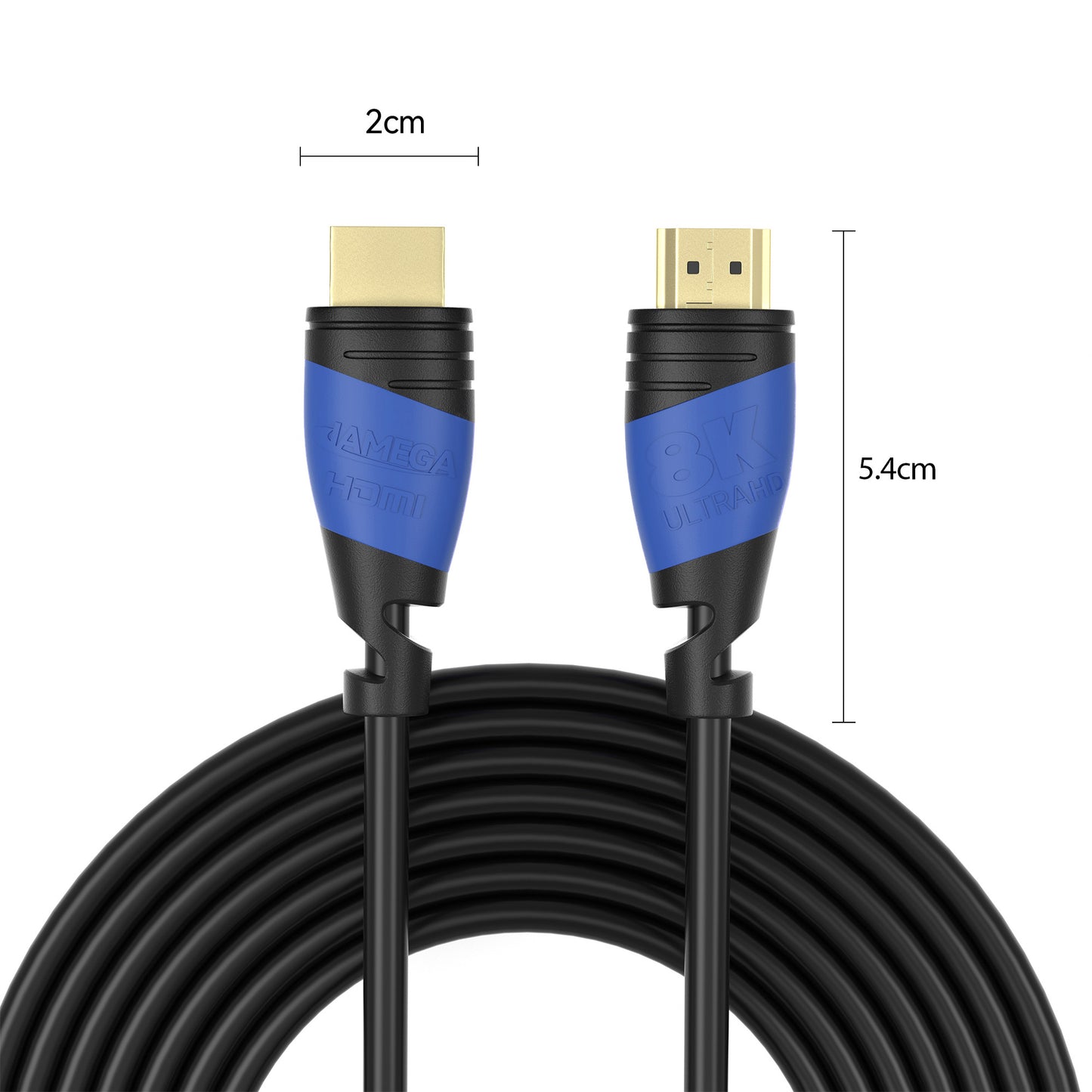 8K Black Ultra High Speed HDMI Kabel - Schwarz/Blau - Variation "eBW"