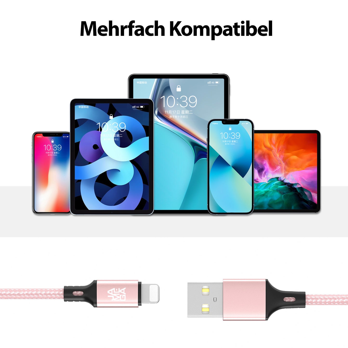 iPhone charging cable new generation cotton / rosegold - Variation