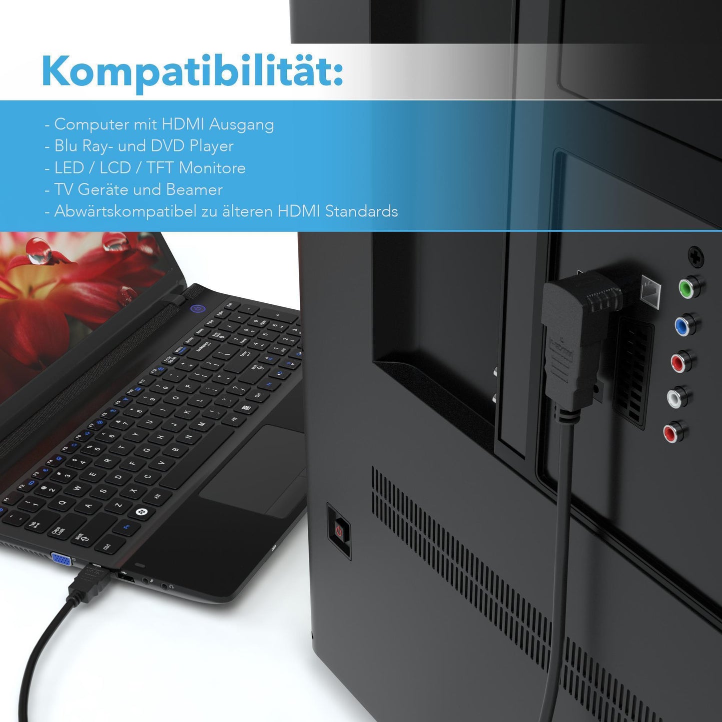 HDMI Winkel Adapter / HDMI A Female - HDMI A Male 270°