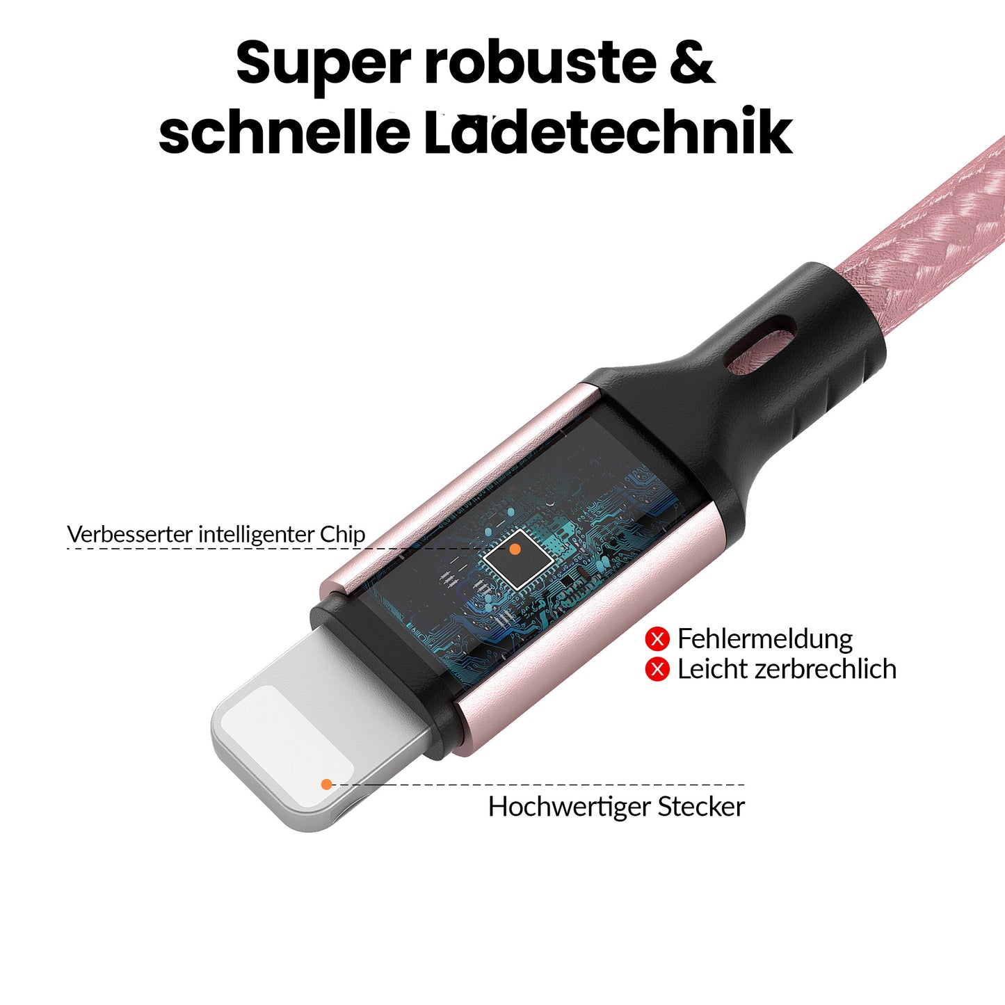 iPhone charging cable new generation cotton / rosegold - Variation