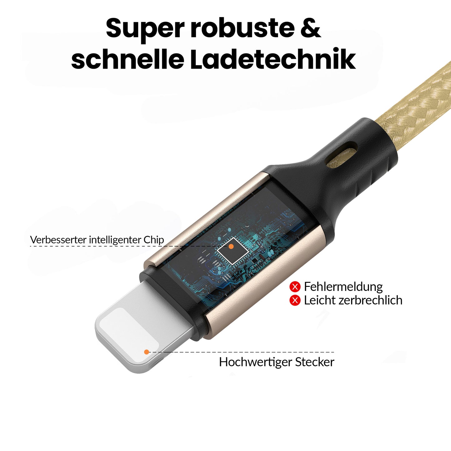 iPhone charging cable new generation cotton / gold - Variation