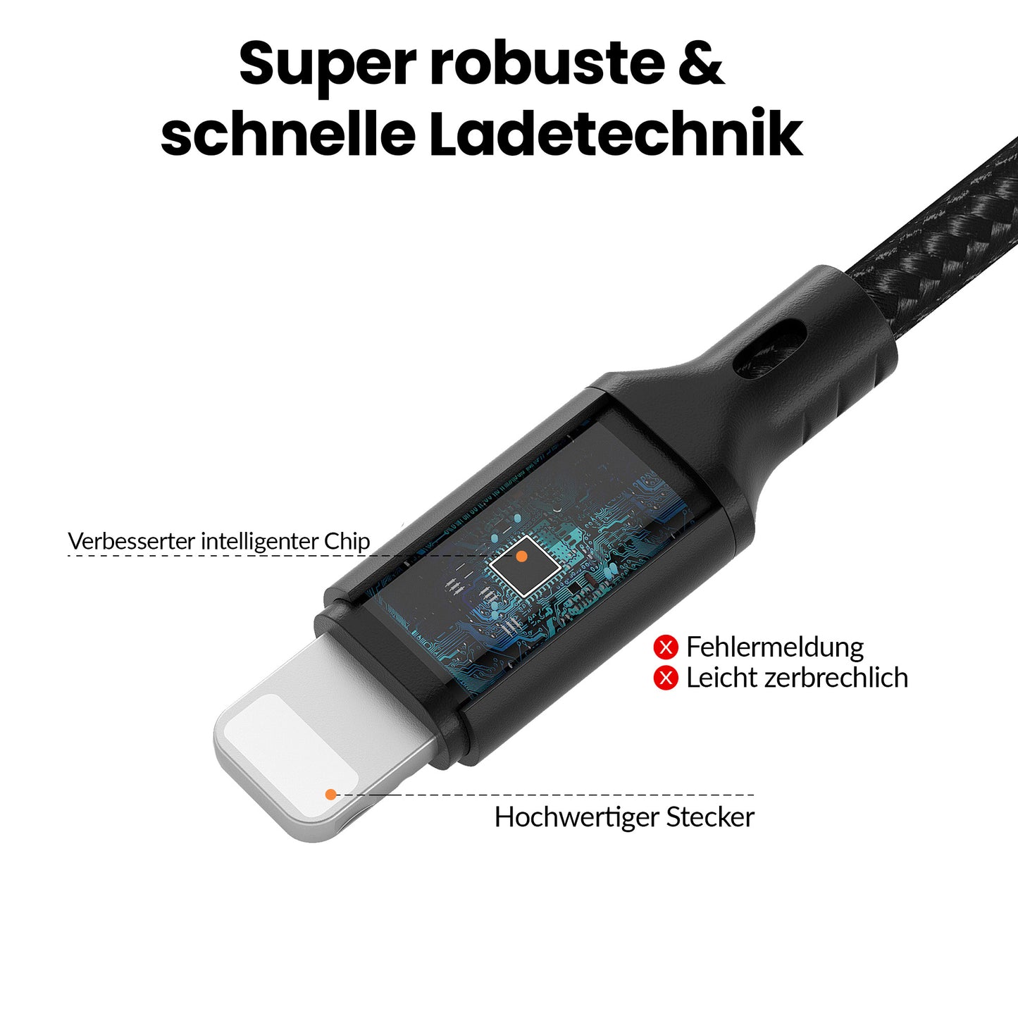 iPhone charging cable new generation cotton / black - Variation