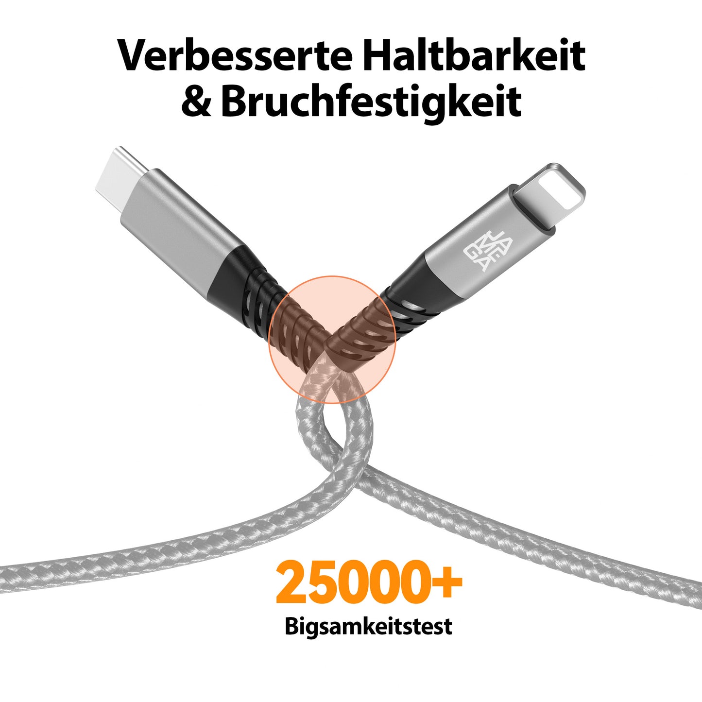 USB-C zu Lightning Kabel - Grau - Variante