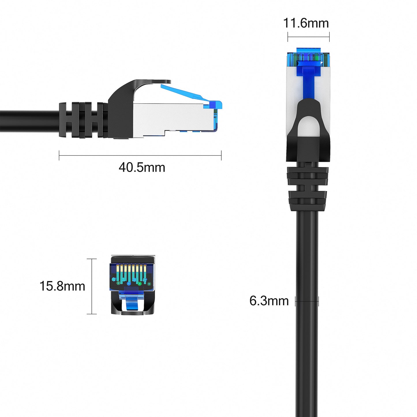 CAT 7 Patchkabel - BLACK - Variante