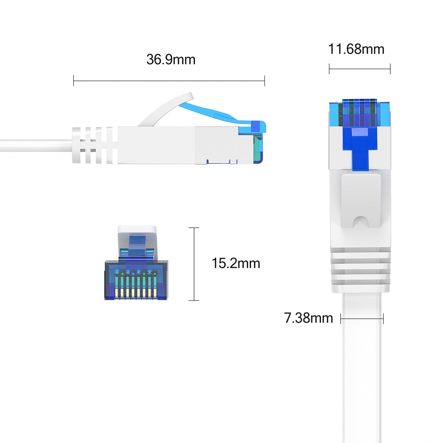 CAT 7 Patchkabel FLACH - WEIß - Variante