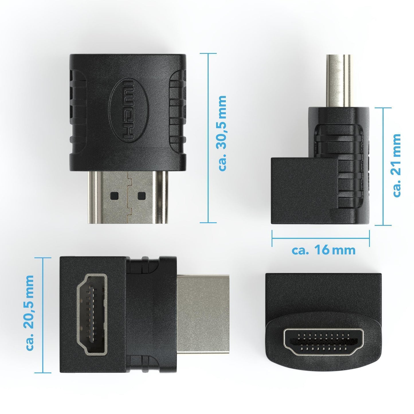 HDMI Winkel Adapter / HDMI A Female - HDMI A Male 270°