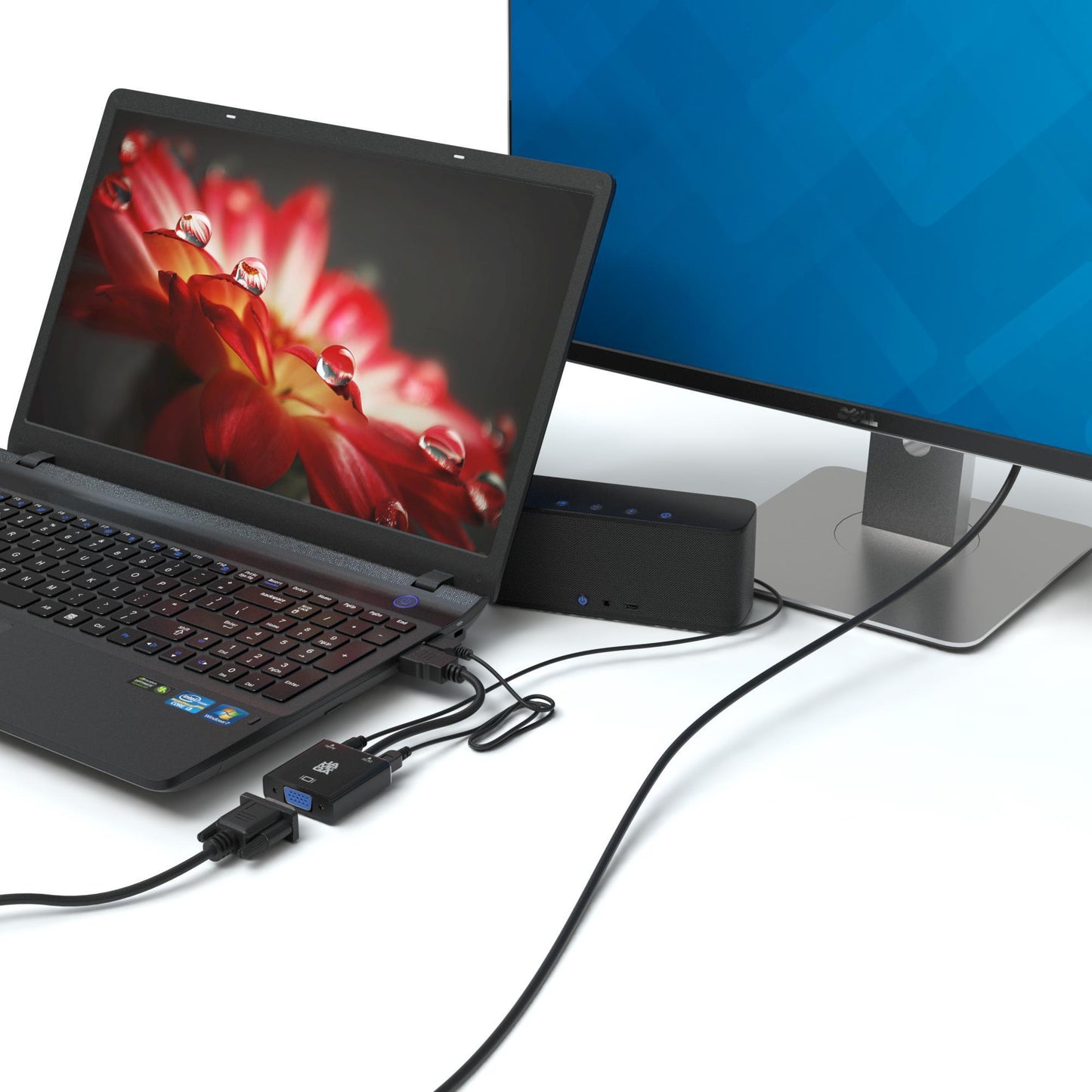 HDMI zu VGA Adapter - Aktiv inkl. Aux & USB Kabel