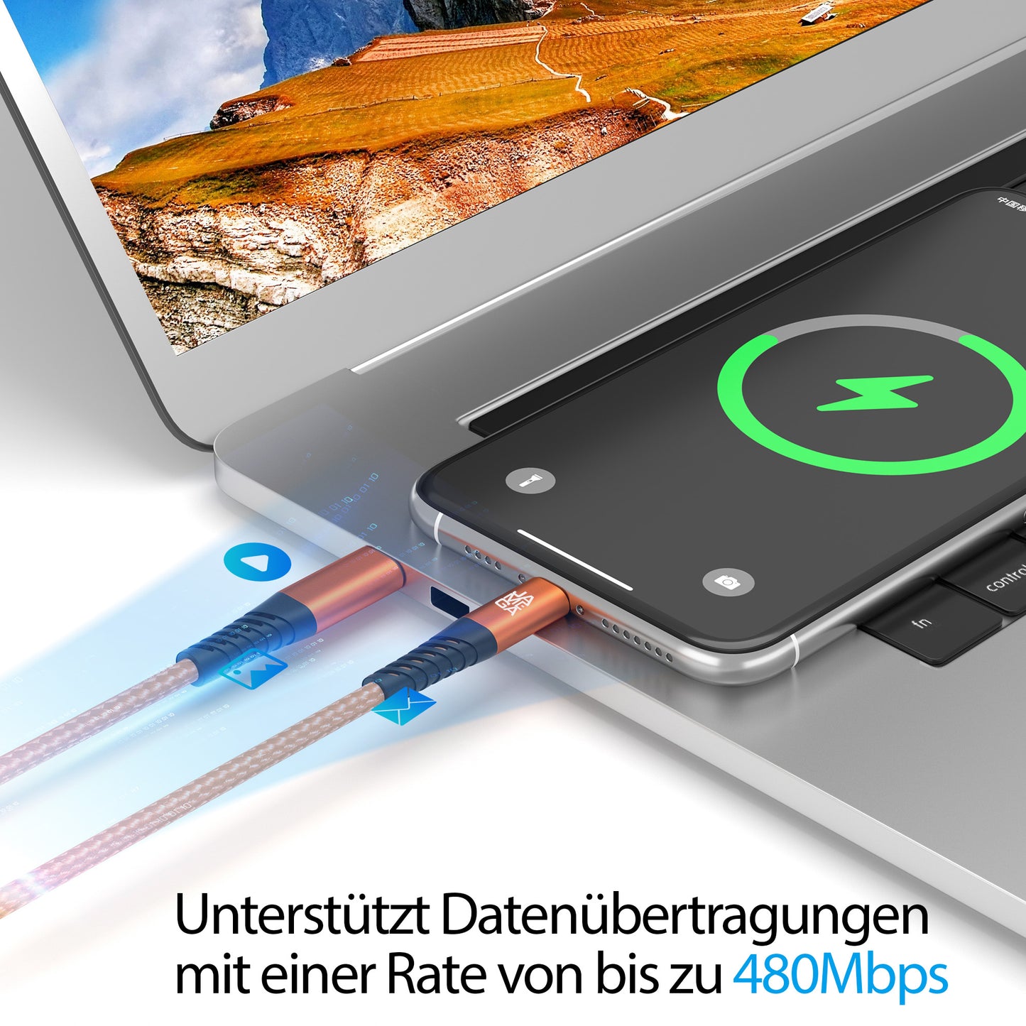 USB-C zu Lightning Kabel - Orange - Variante