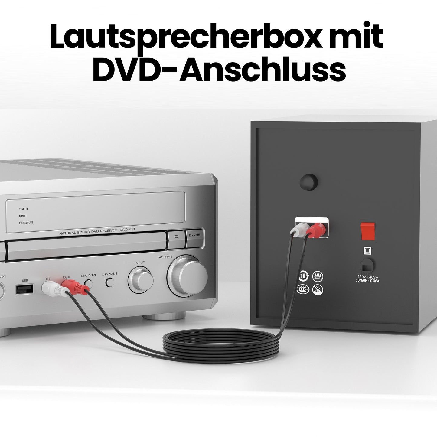 2x Cinch Stecker auf 2x Cinch Stecker Kabel - 4m