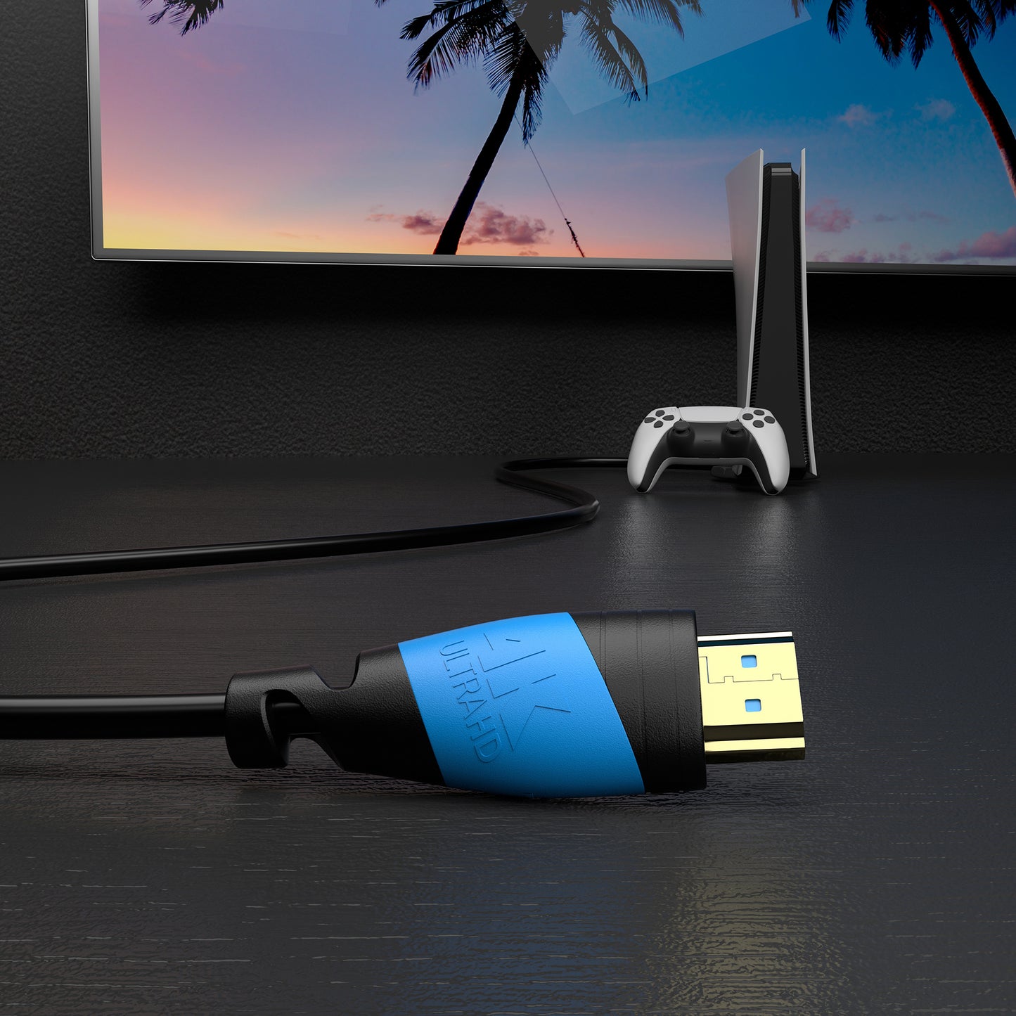 4K U-HD 2.0 HDMI Kabel - Plug Schwarz/Blau - Variation "eBW"