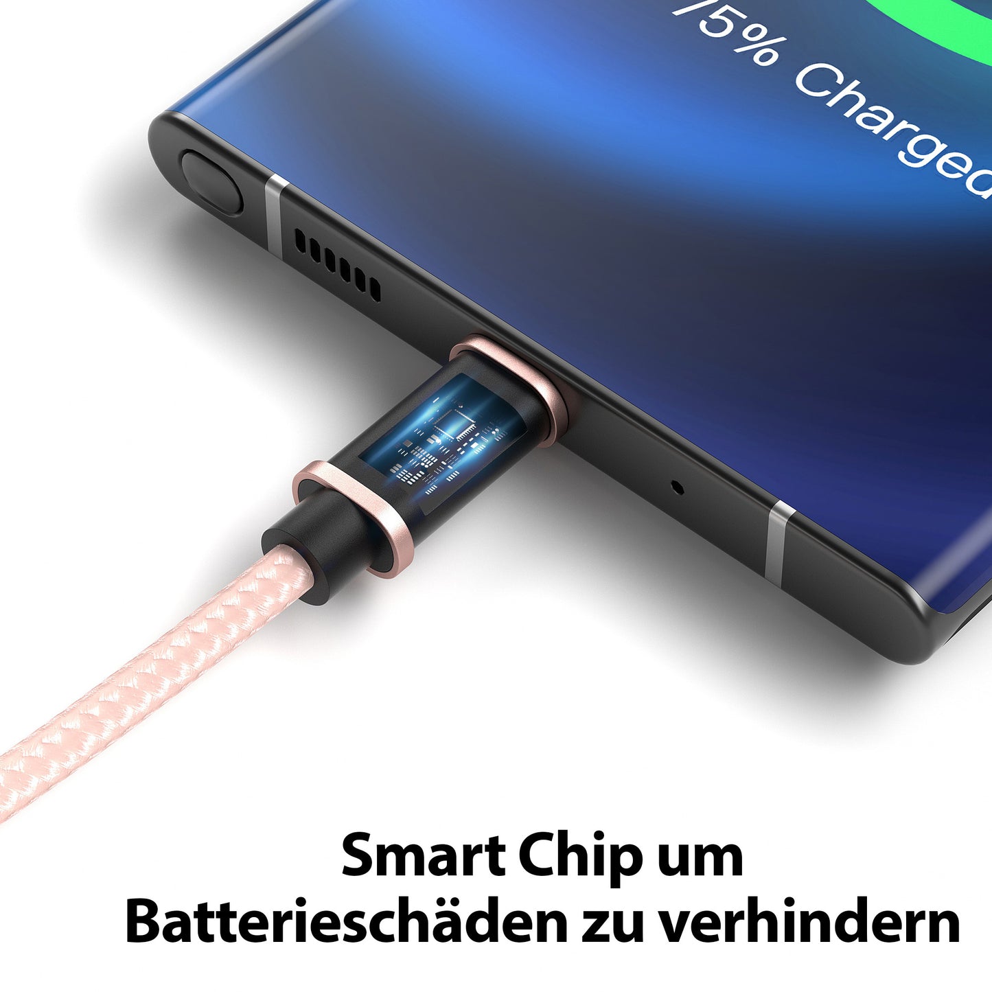 USB-C - USB A | Nylon + Metal Shell | *NEW MODEL* - RoseGold - Variante "eBW"