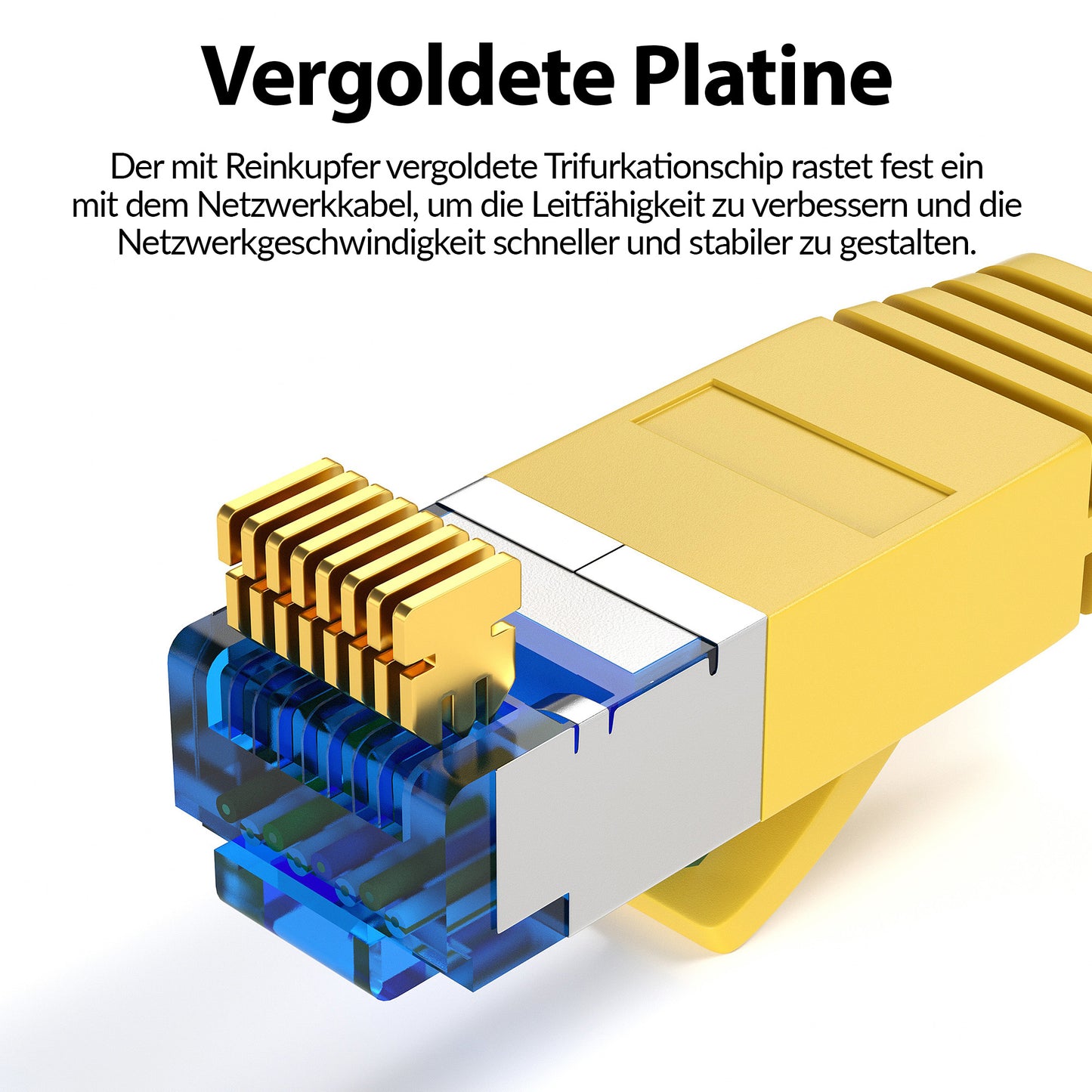 CAT 7 Patchkabel FLACH - GELB - Variante