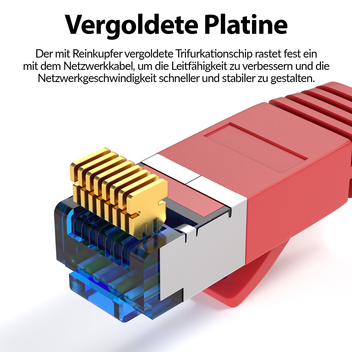 CAT 7 Patchkabel FLACH - ROT - Variante