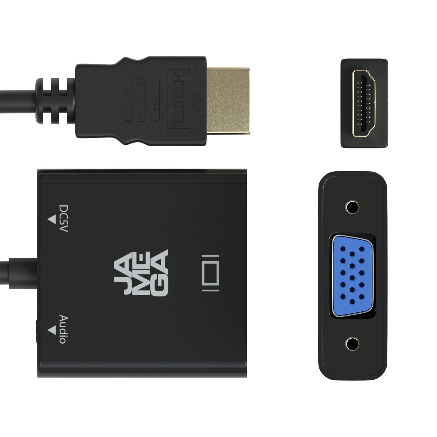 HDMI zu VGA Adapter - Aktiv inkl. Aux & USB Kabel
