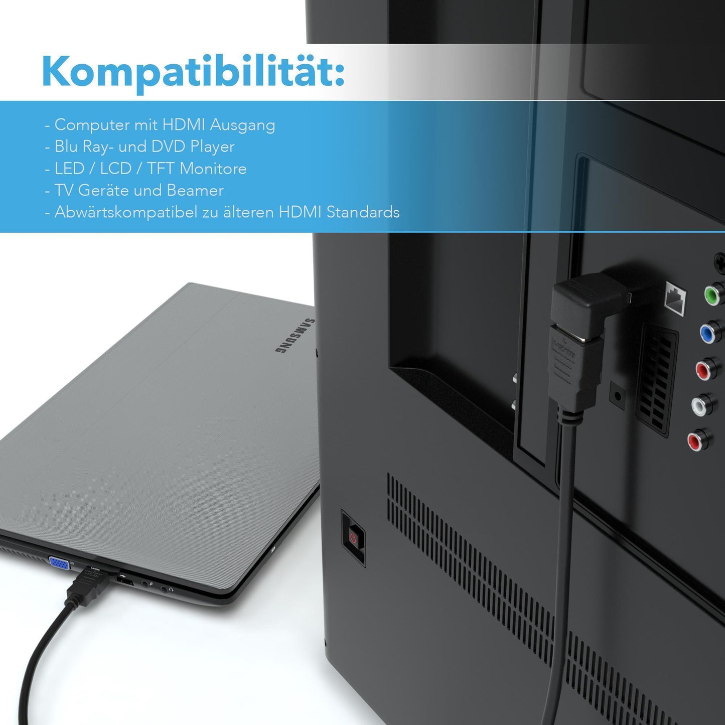 HDMI Winkel Adapter / HDMI A Female - HDMI A Male 90°