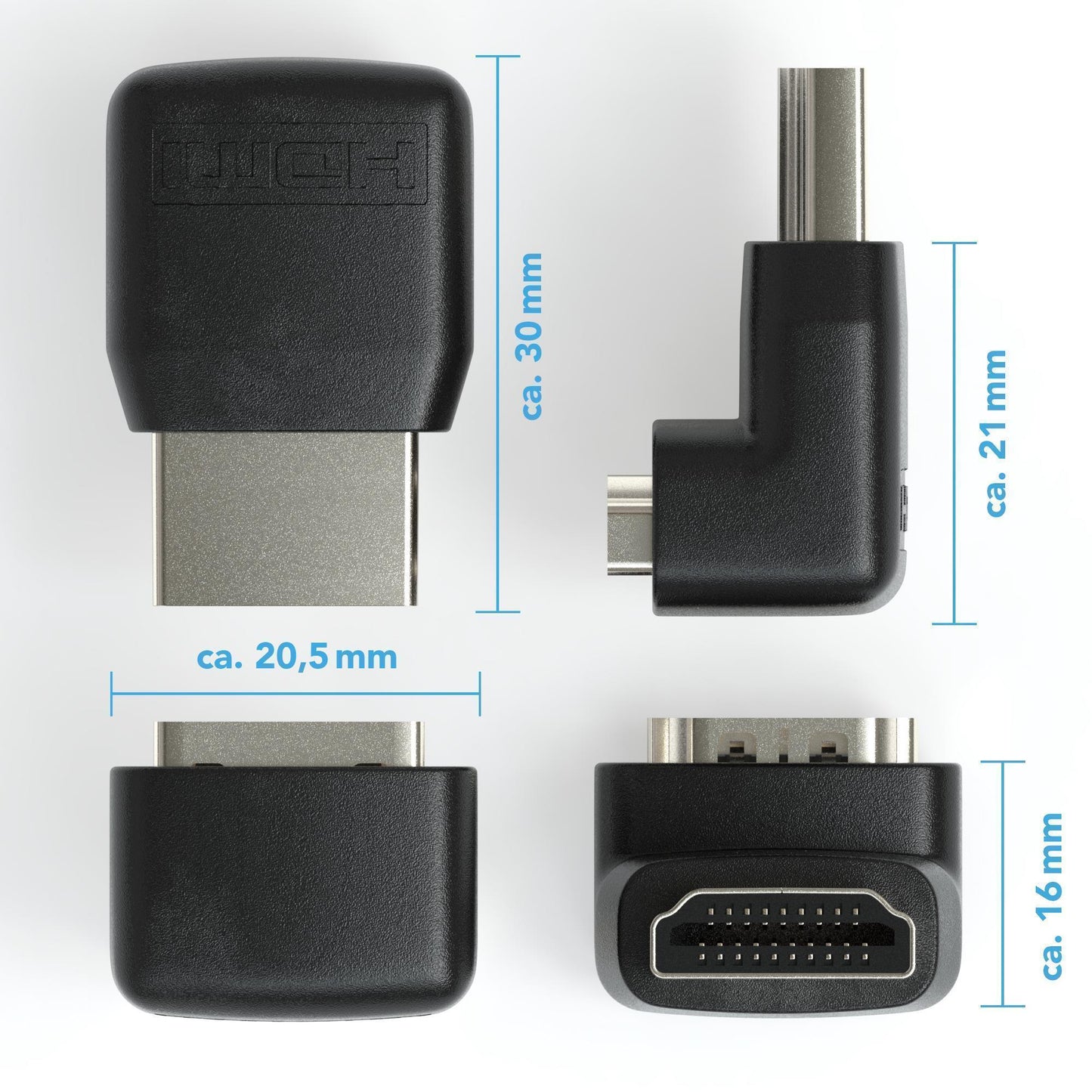 HDMI Winkel Adapter / HDMI A Female - HDMI A Male 90°