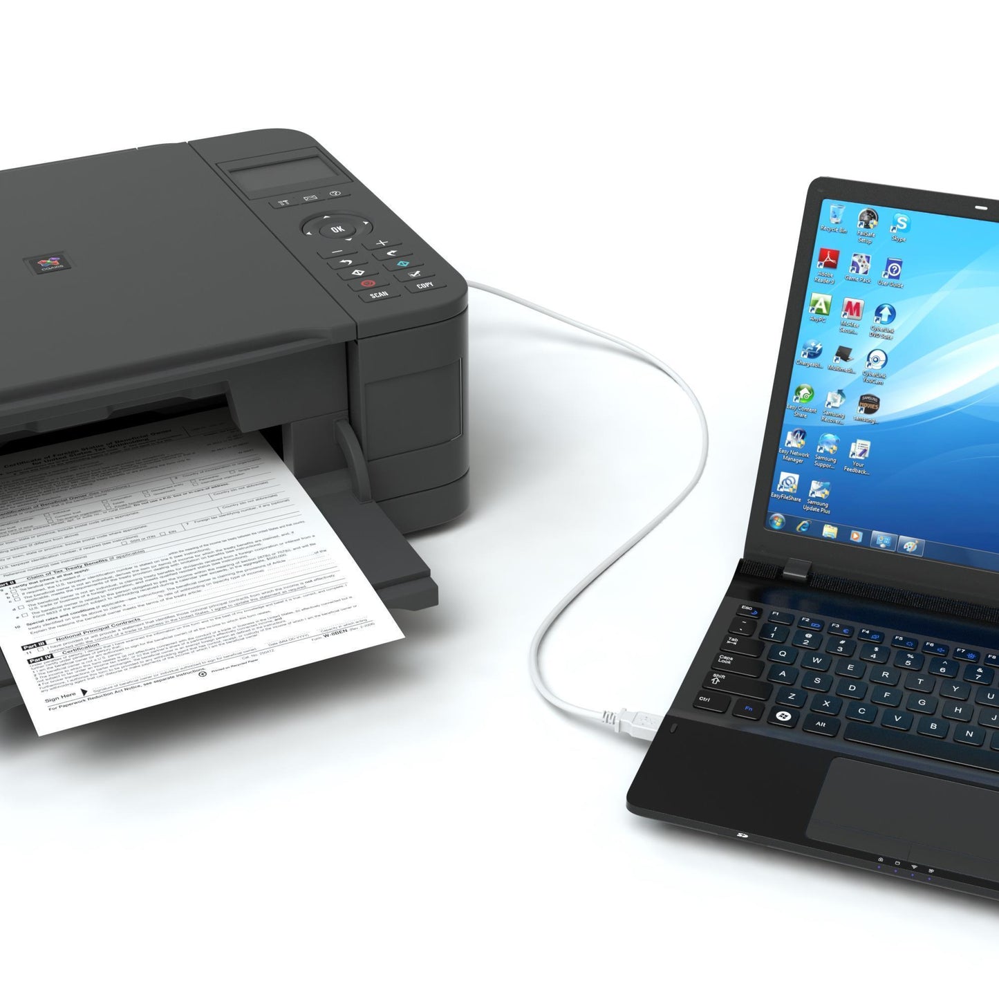 USB-A zu USB-B, Grau - S-Impuls Variante
