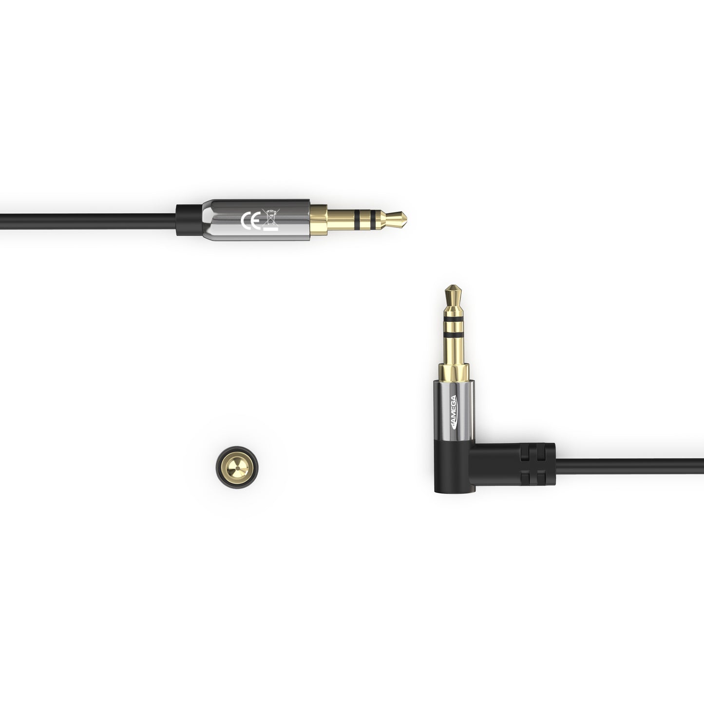 Aux Cabel 3.5mm angled with spring - Variation