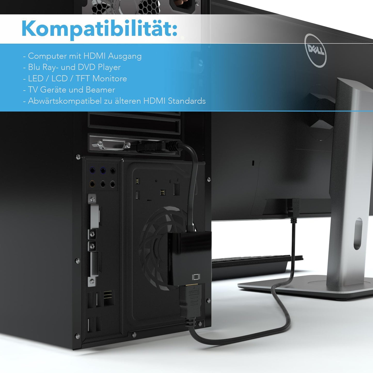 DisplayPort zu HDMI A Female Adapter - Schwarz