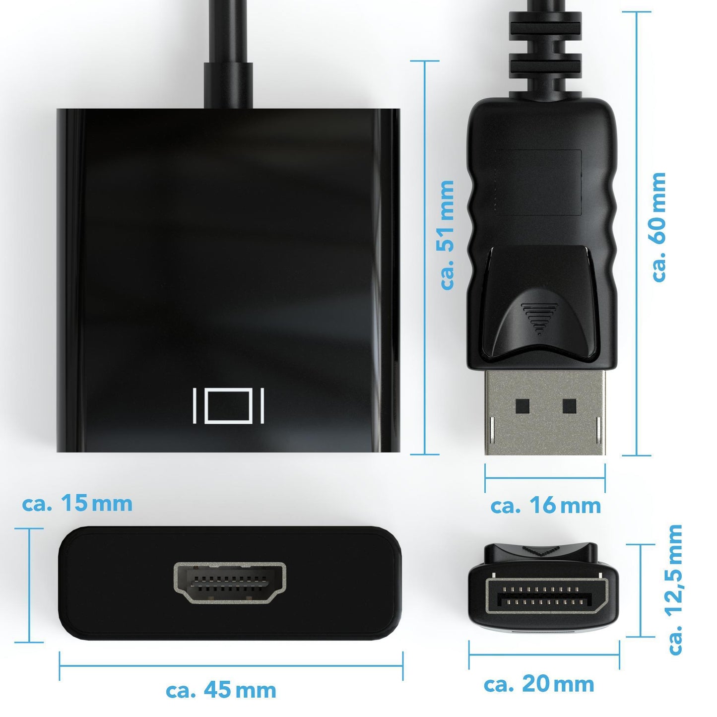 DisplayPort zu HDMI A Female Adapter - Schwarz
