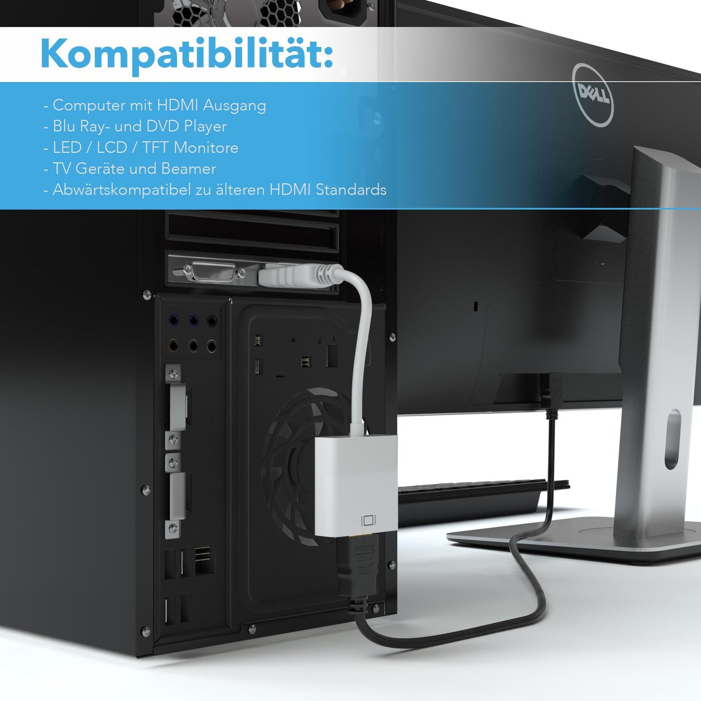 DisplayPort zu HDMI A Female Adapter - Weiß