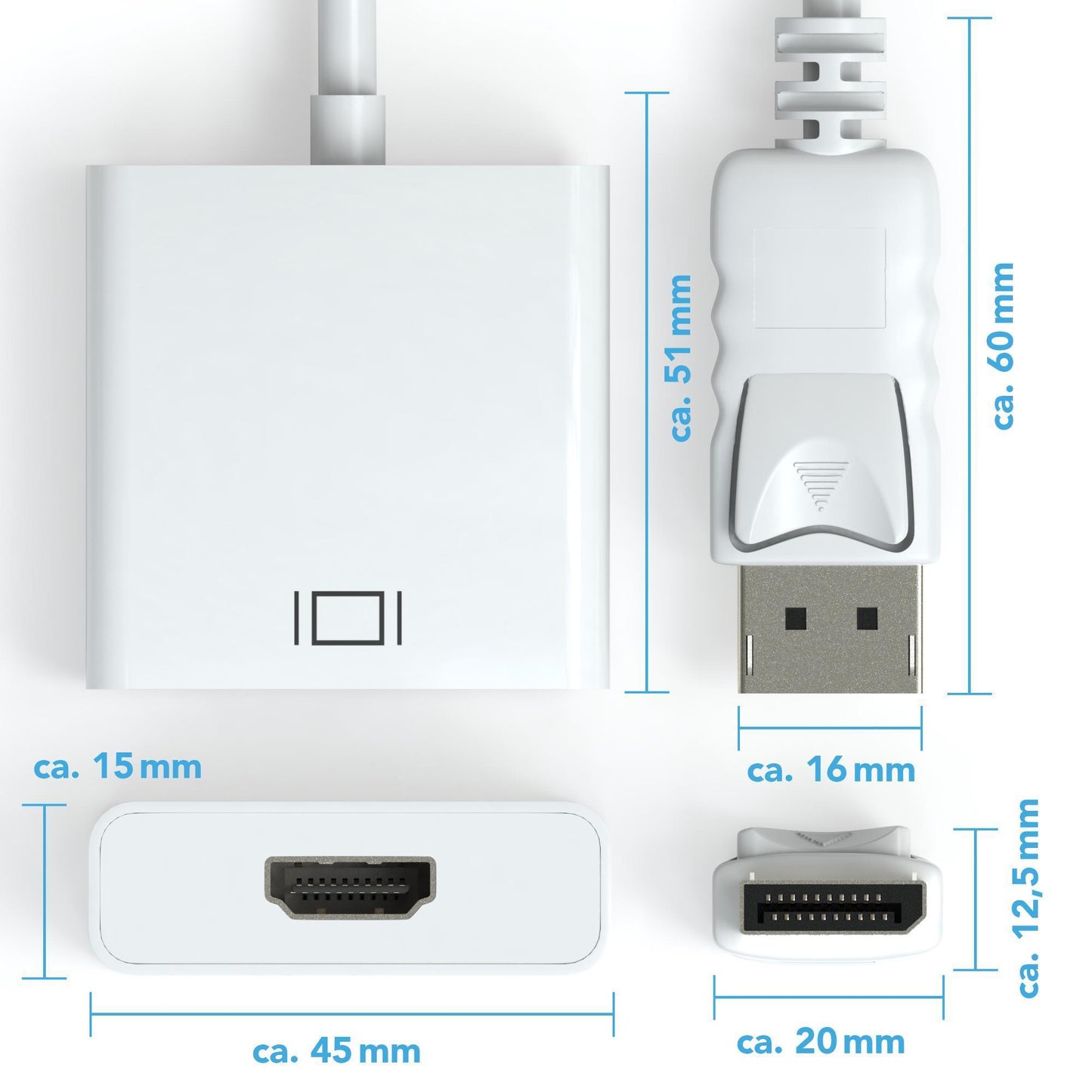 DisplayPort zu HDMI A Female Adapter - Weiß