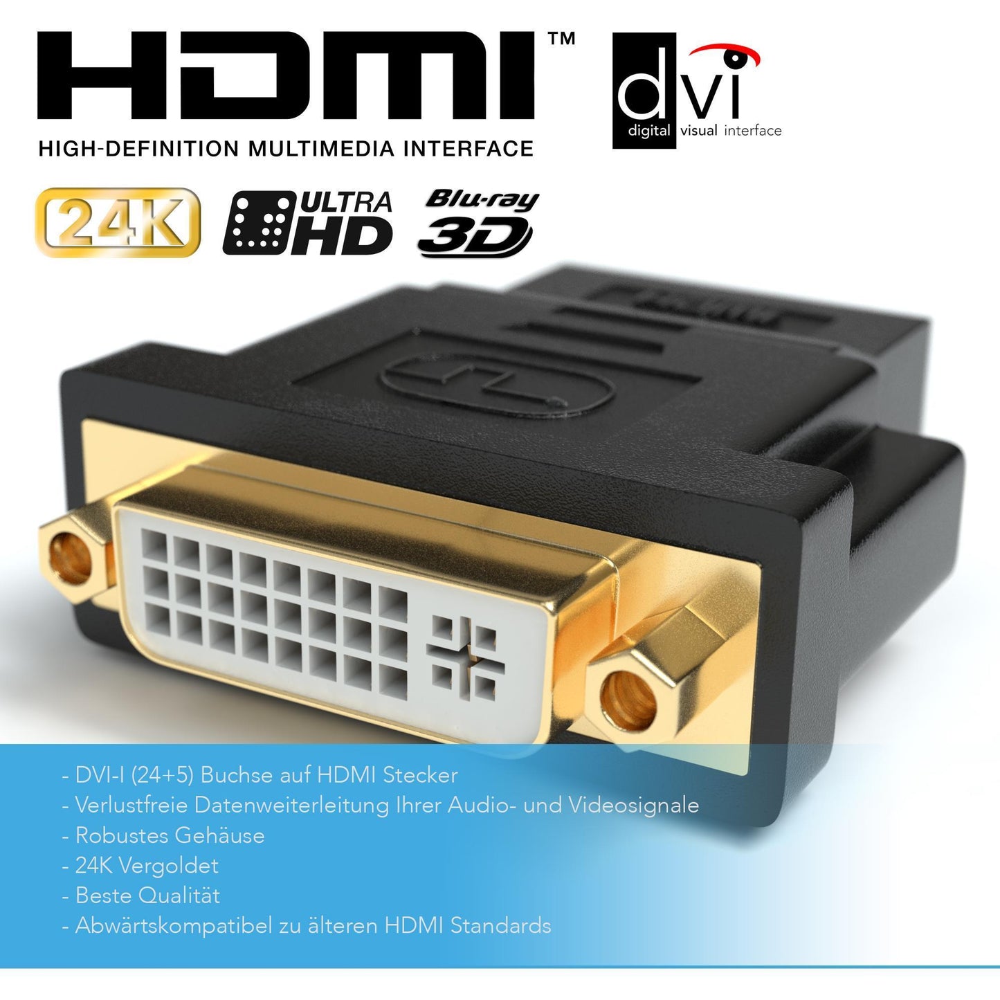DVI-I (24+5) zu HDMI Adapter