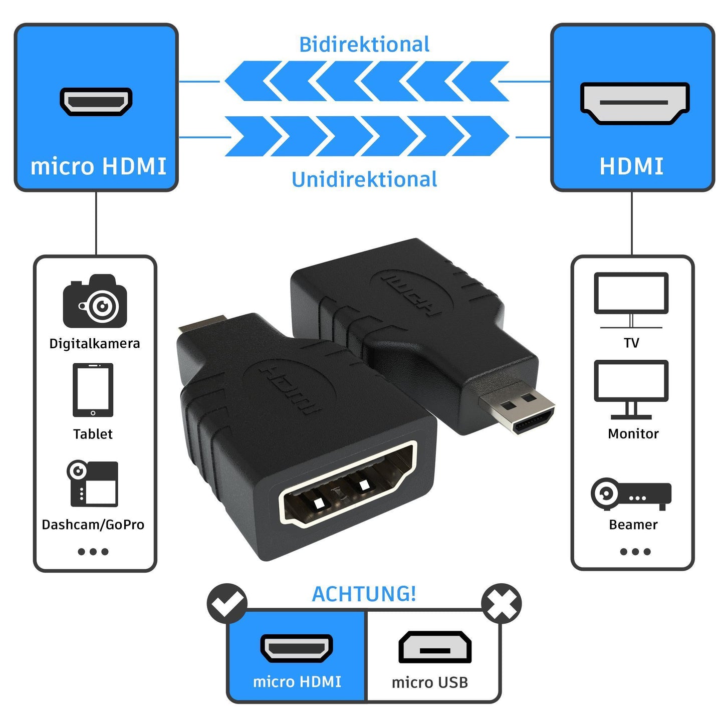 Micro HDMI Adapter / HDMI A zu HDMI D