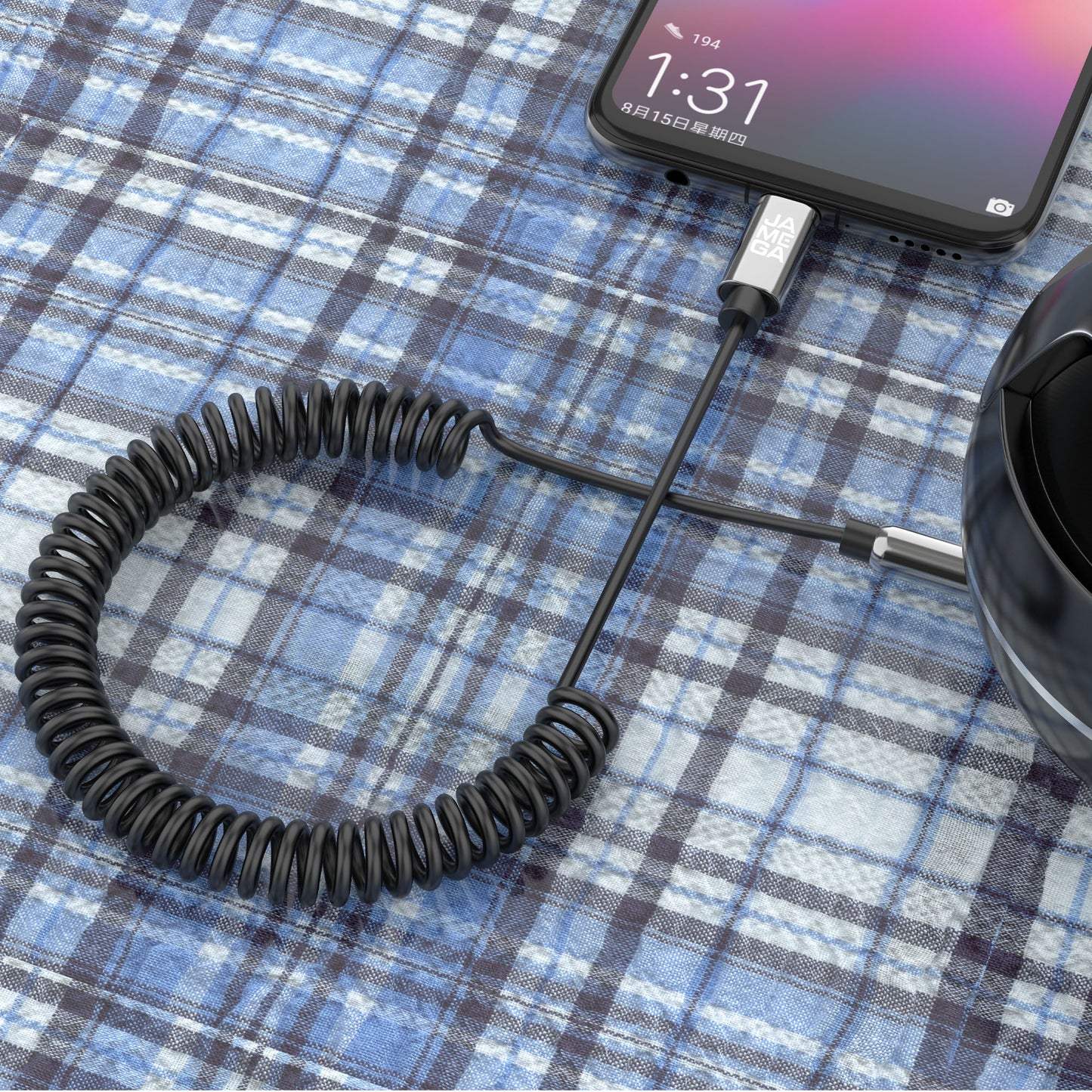 USB C zu Aux Spiralkabel