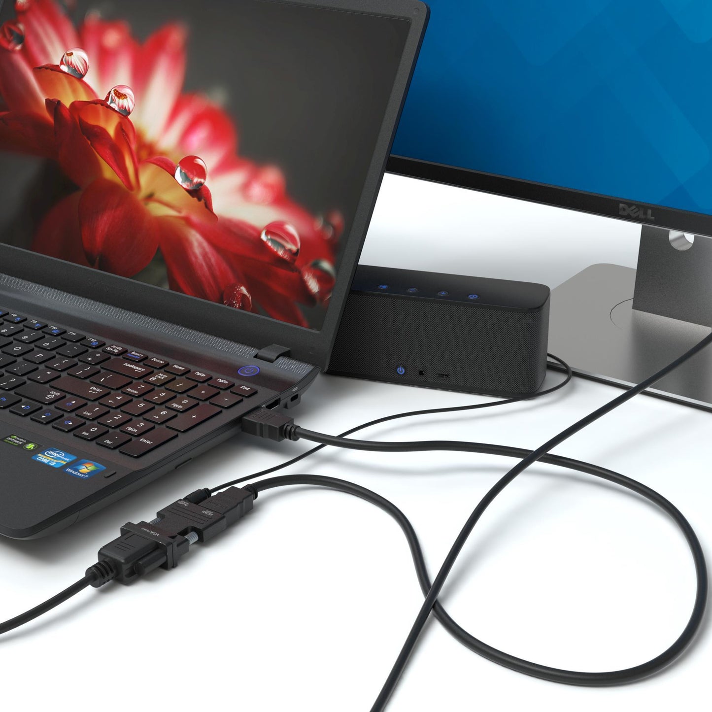 HDMI - VGA Adapter Slim inkl. Aux Kabel