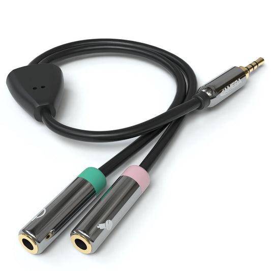 AUX Splitter - Stecker auf 1x Mic 1x Audio 0,2m