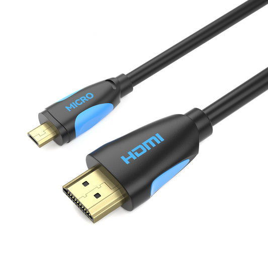 micro HDMI zu HDMI Kabel - schwarz/blau - Variation "eBW"