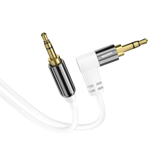 AUX Kabel 3,5mm 90° Winkel - *Weiß* - Variation