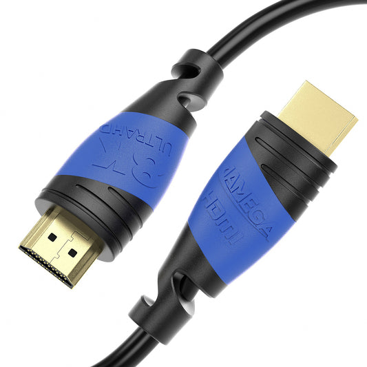 8K Black Ultra High Speed HDMI Kabel - Schwarz/Blau - Variation "eBW"