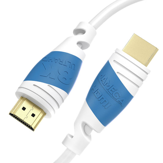 8K Black Ultra High Speed HDMI Kabel - Weiß/Blau - Variation "eBW"