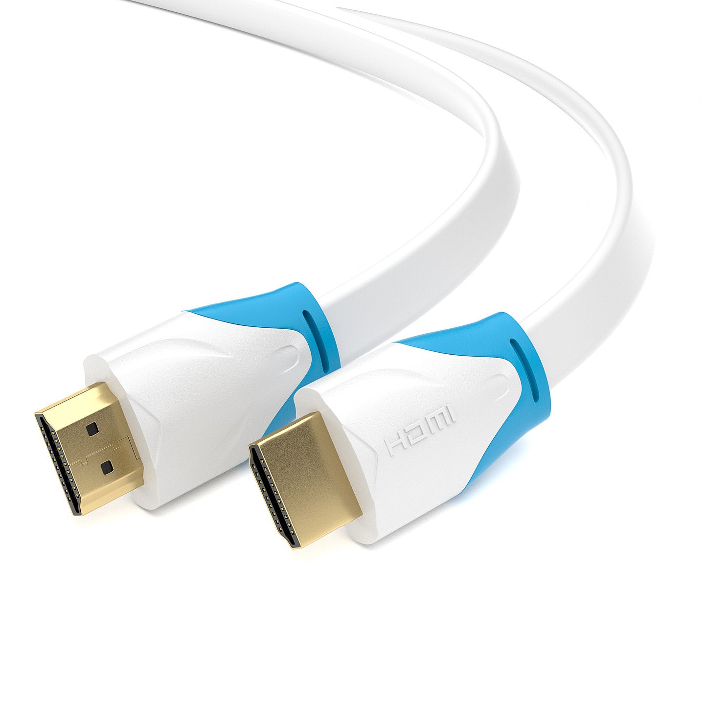 HDMI Kabel 2.0 _Flach_ - Plug weiß/blau - Variation "eBW"