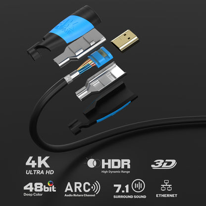 4K U-HD 2.0 HDMI Kabel - Plug Schwarz/Blau - Variation "eBW"