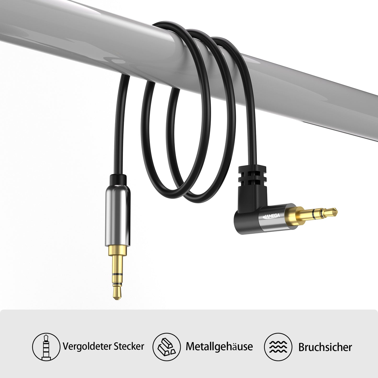 AUX Kabel 3,5mm 90° Winkel - Variation