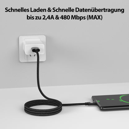 micro USB Kabel - Black - Variante "eBW"
