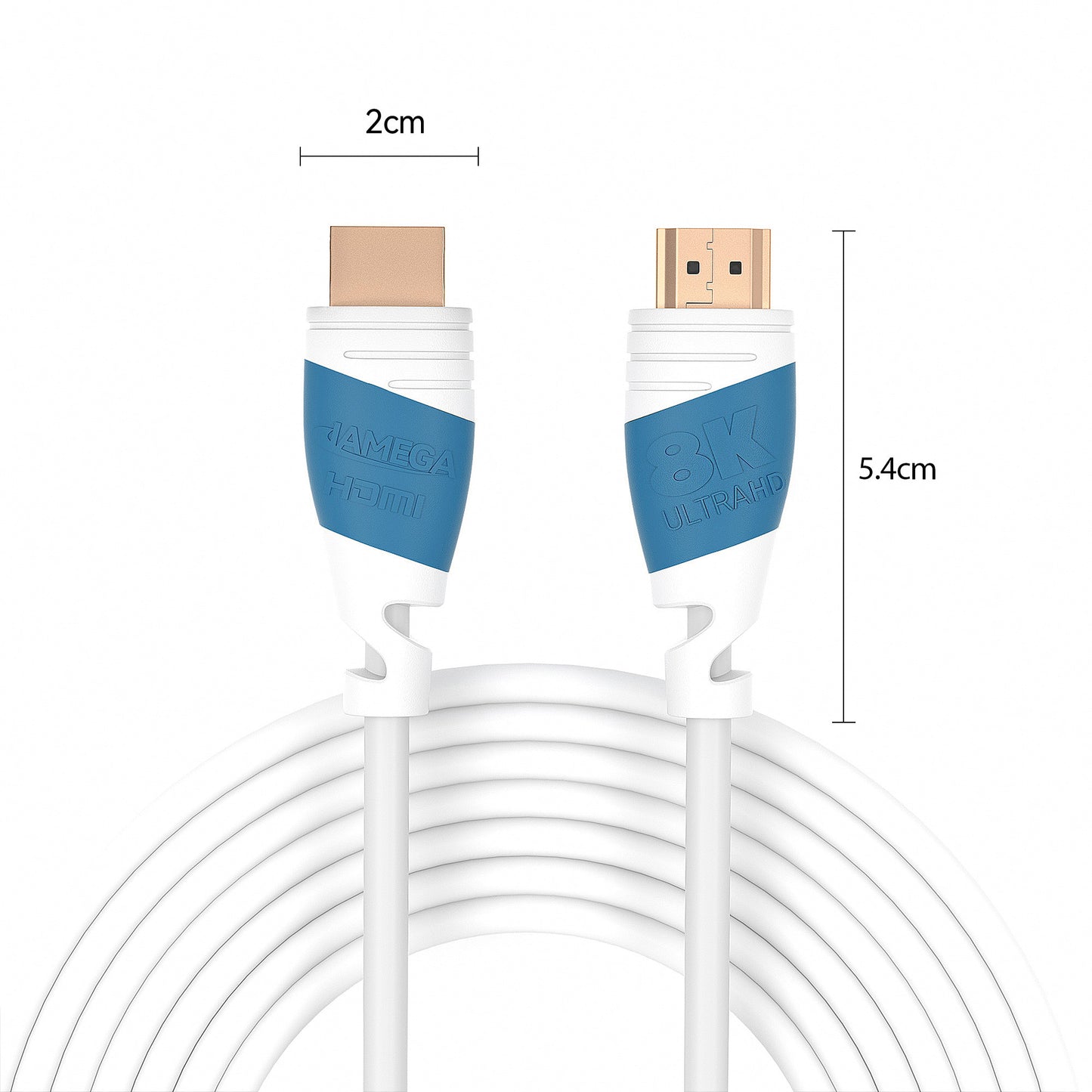 8K Black Ultra High Speed HDMI Kabel - Weiß/Blau - Variation "eBW"