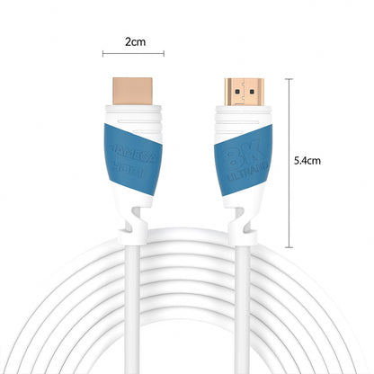 8K Black Ultra High Speed HDMI Kabel - Weiß/Blau - Variation "eBW"