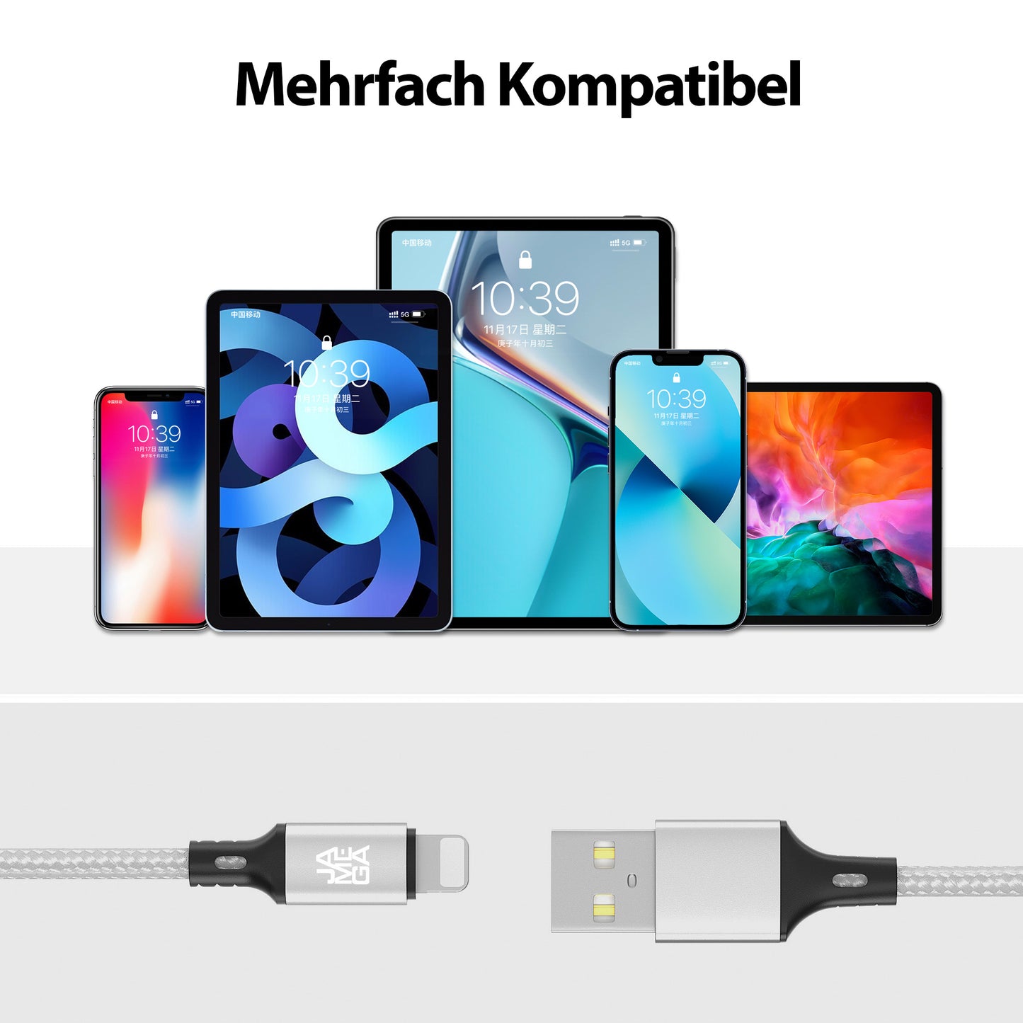 iPhone charging cable new generation cotton / withe - Variation