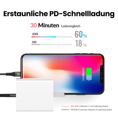 USB C to Lightning Cable Nylon | black - Variation