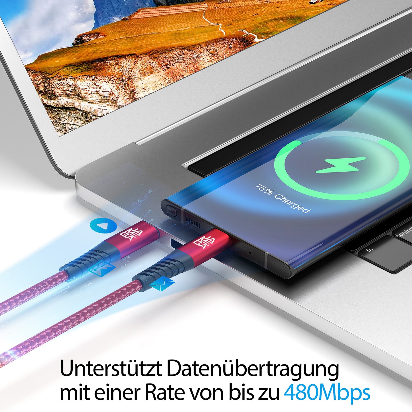 USB C Kabel Rot - Variante