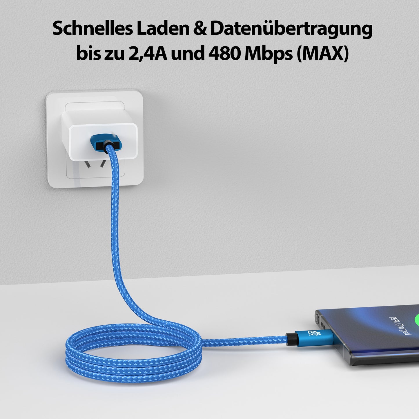 USB-C Kabel Blau