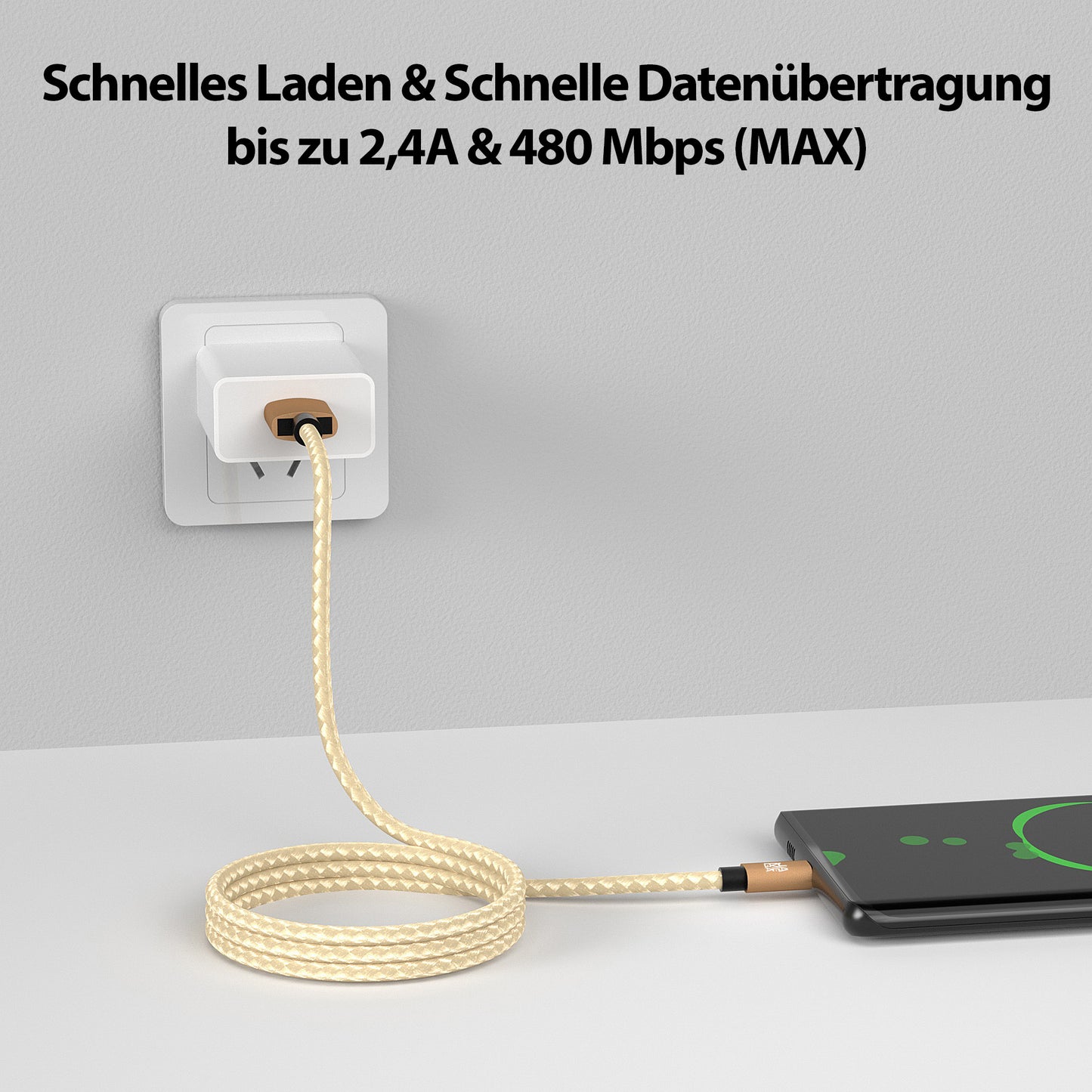 Micro USB Kabel Gold