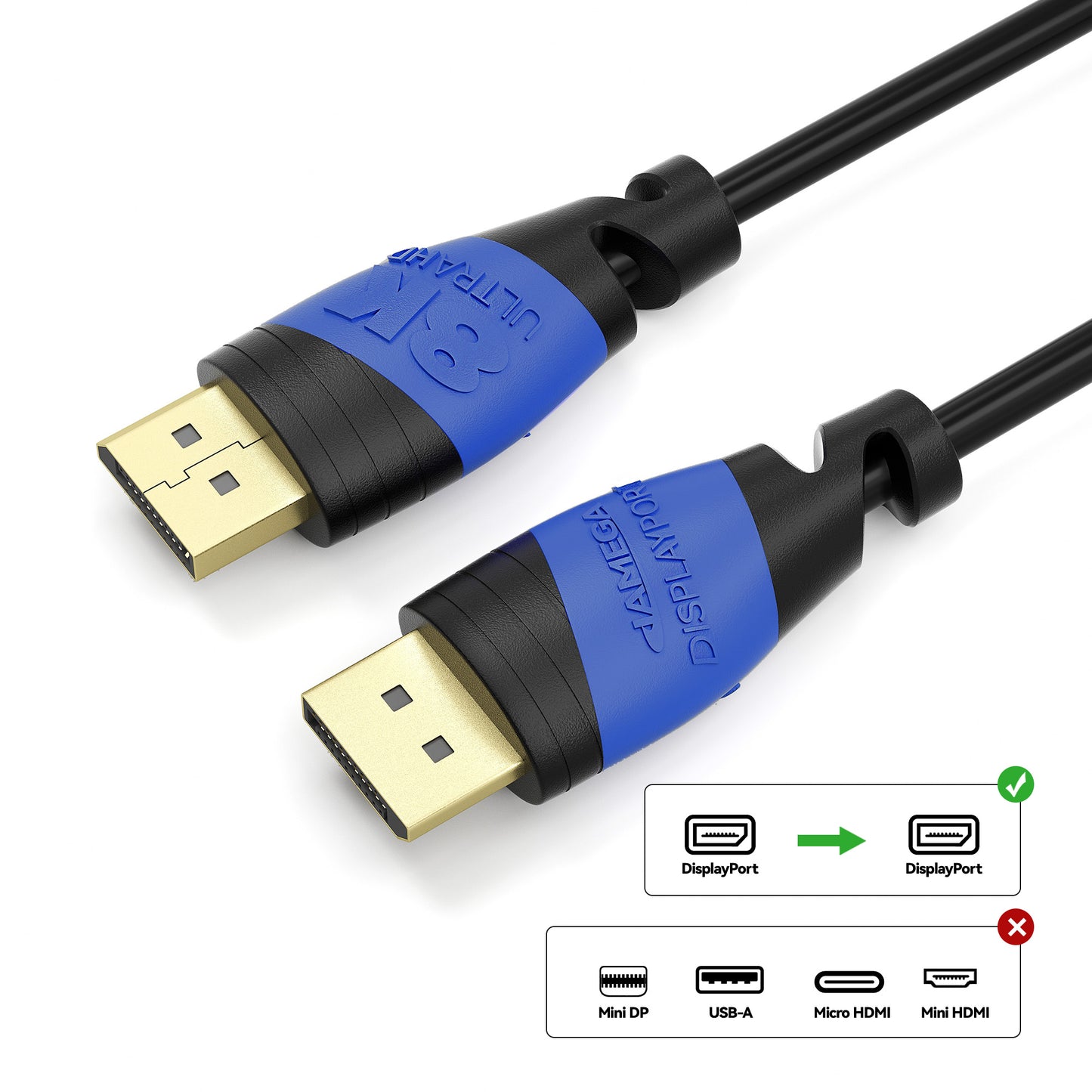 Displayport Kabel Schwarz/Blau