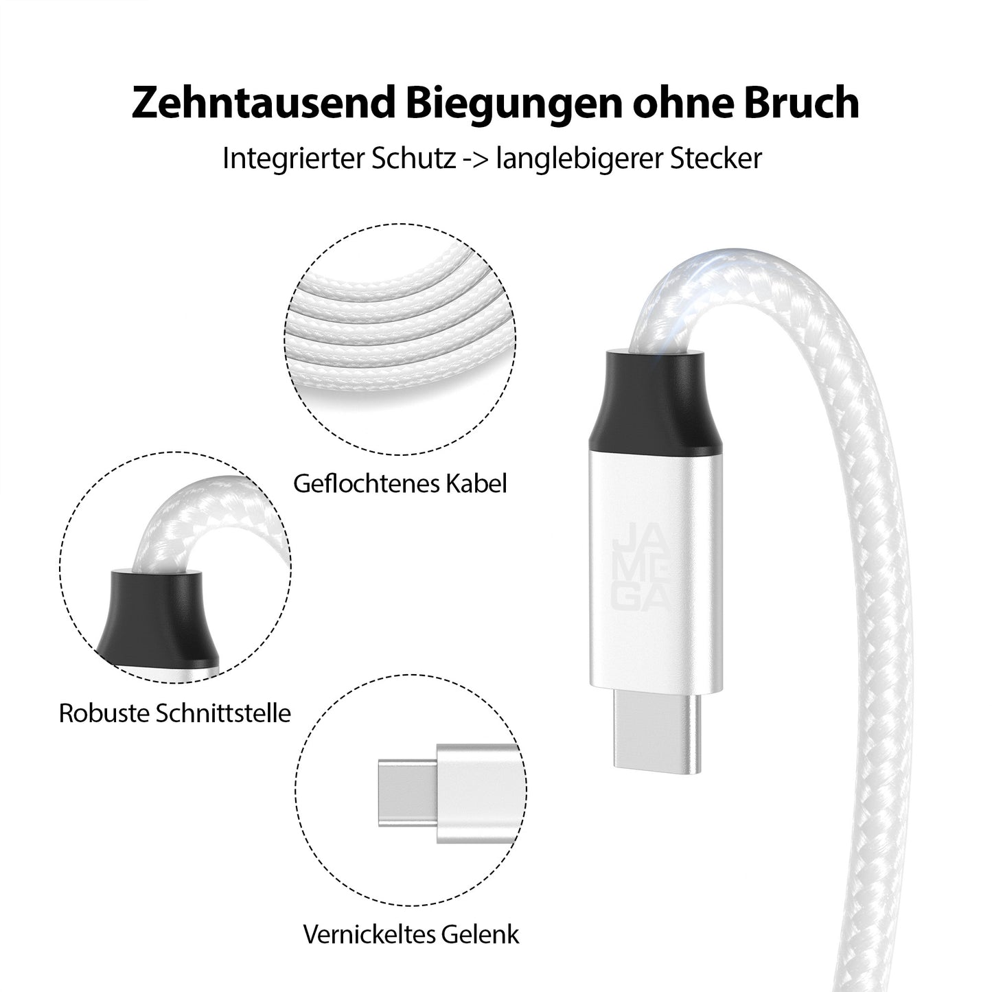 USB C Verlängerungskabel Weiß