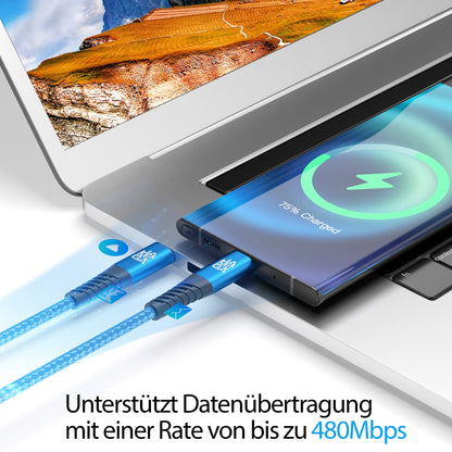 USB C Kabel Blau