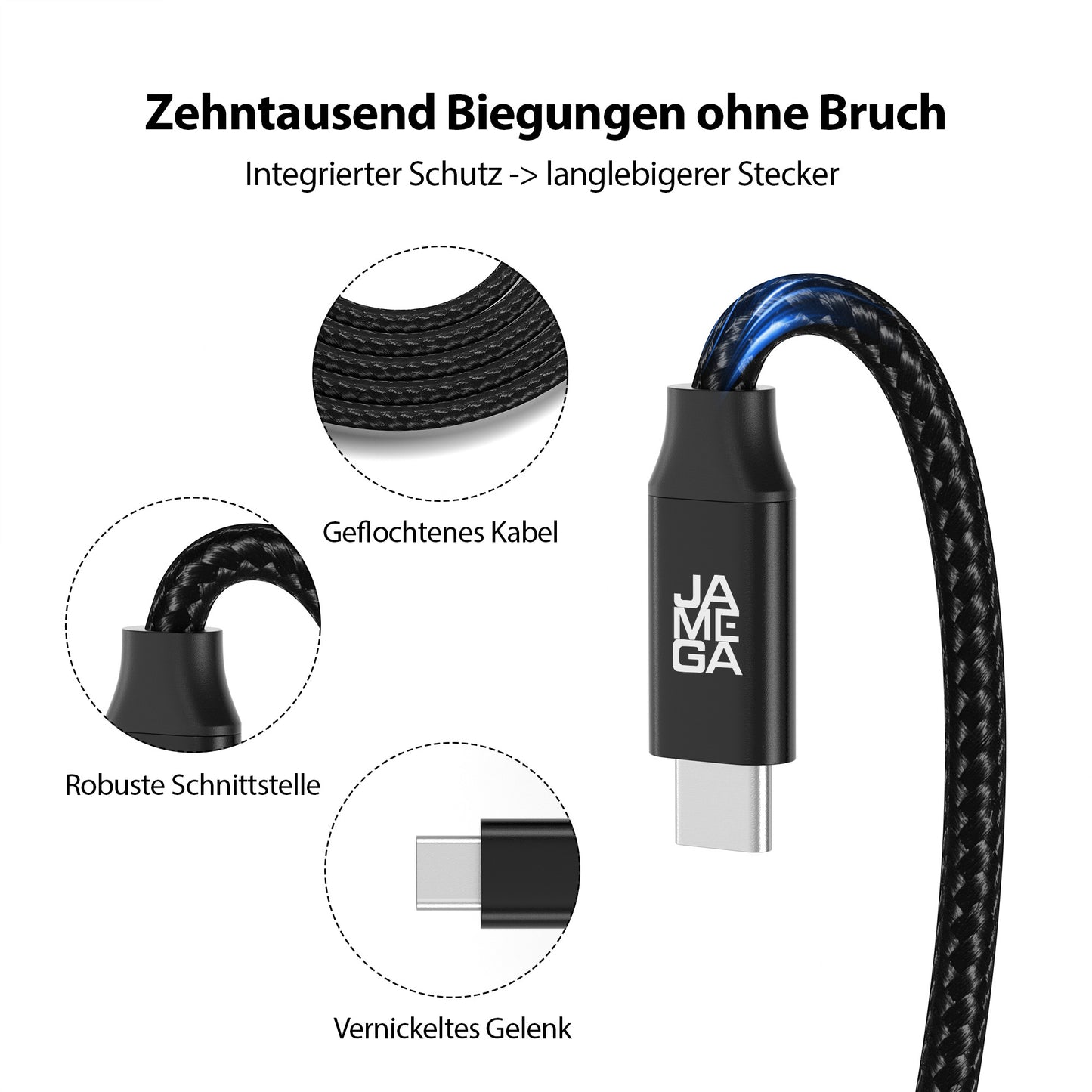 USB C Verlängerungskabel Schwarz